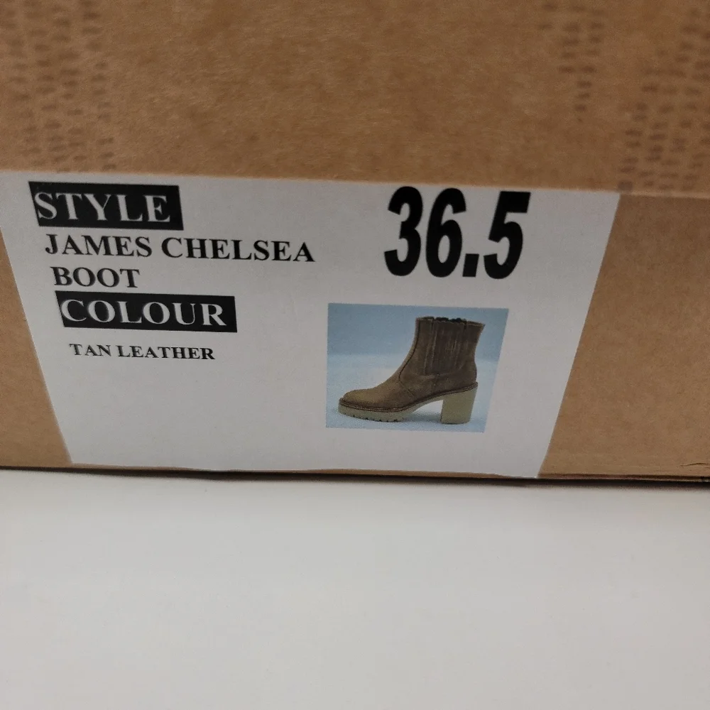 Free People Booties James Chelsea Boot 36.5 Tan Chunky Lug Sole Y2K 90s NIB - Picture 9 of 10
